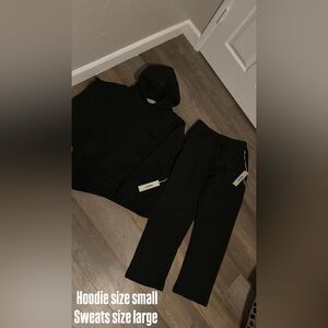 Fear of God Black Track Pants & Hoodie Set